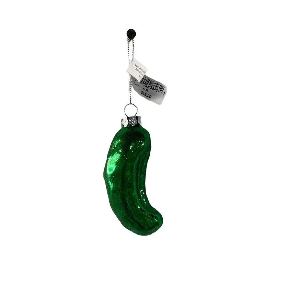 Bloomingdale's Glass Pickle Holiday Christmas Tree Ornament